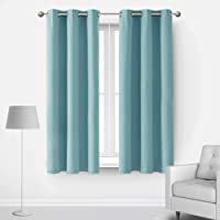 Los mejores  - Deconovo Cortinas Opacas con Aislamiento Térmico para Salón Oficina Hotel Decorativas con Ojales 2 Piezas 107x138cm Azul…